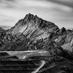 Puncak Jaya Mountain Black and White