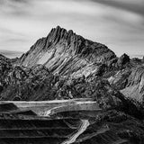 Puncak Jaya Mountain Black and White