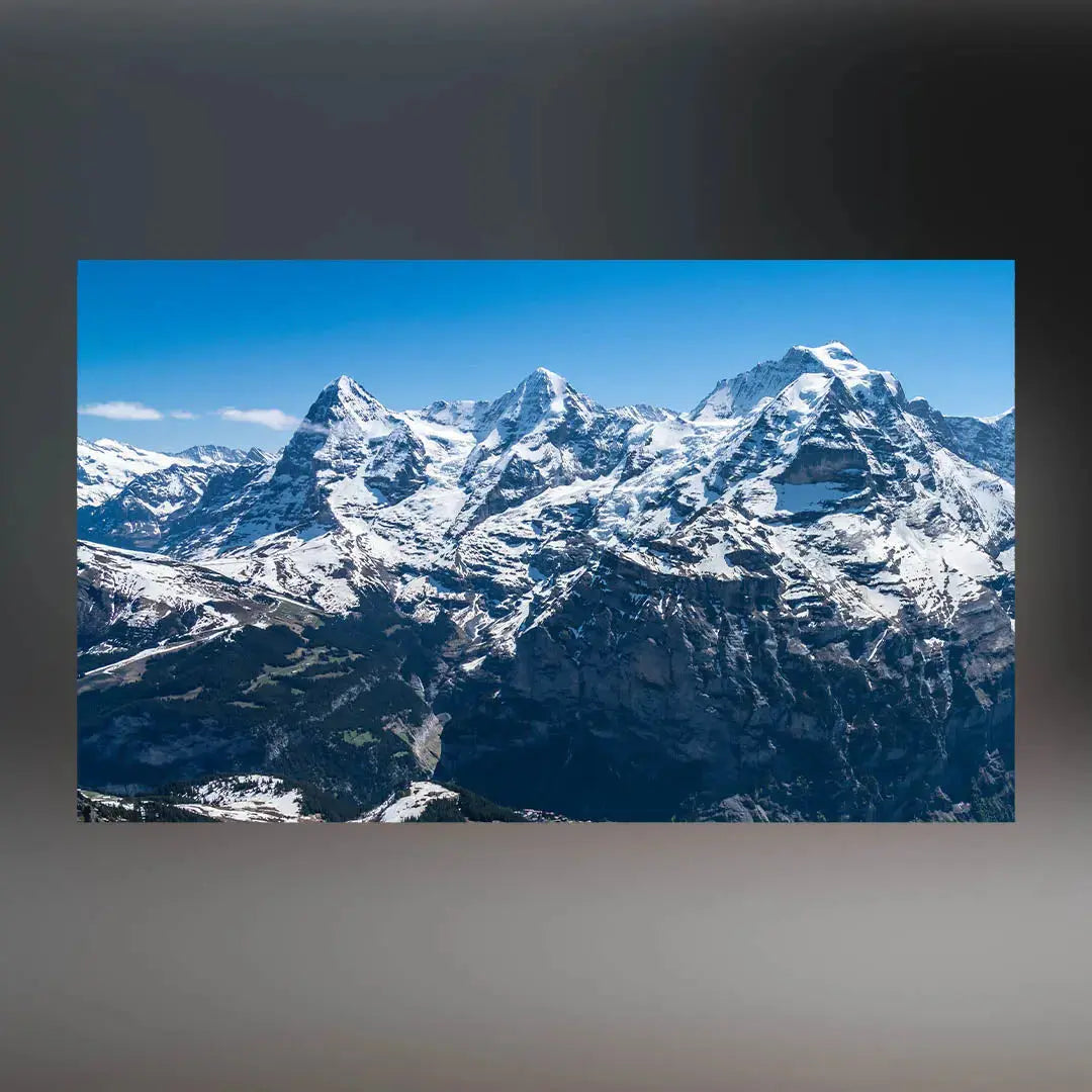The Bernese Trio Sculpture (Eiger, Mönch, Jungfrau - View from Schilthorn, Bernese Alps, Switzerland) Sculpted Peaks