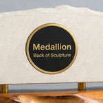 Custom Engraved Brass Medallion (Back of Sculpture) Sculpted Peaks