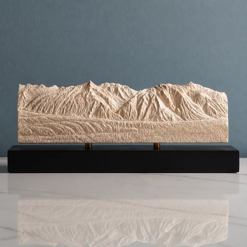 Chugach Mountains Sculpture - Winter Panorama Sculpted Peaks