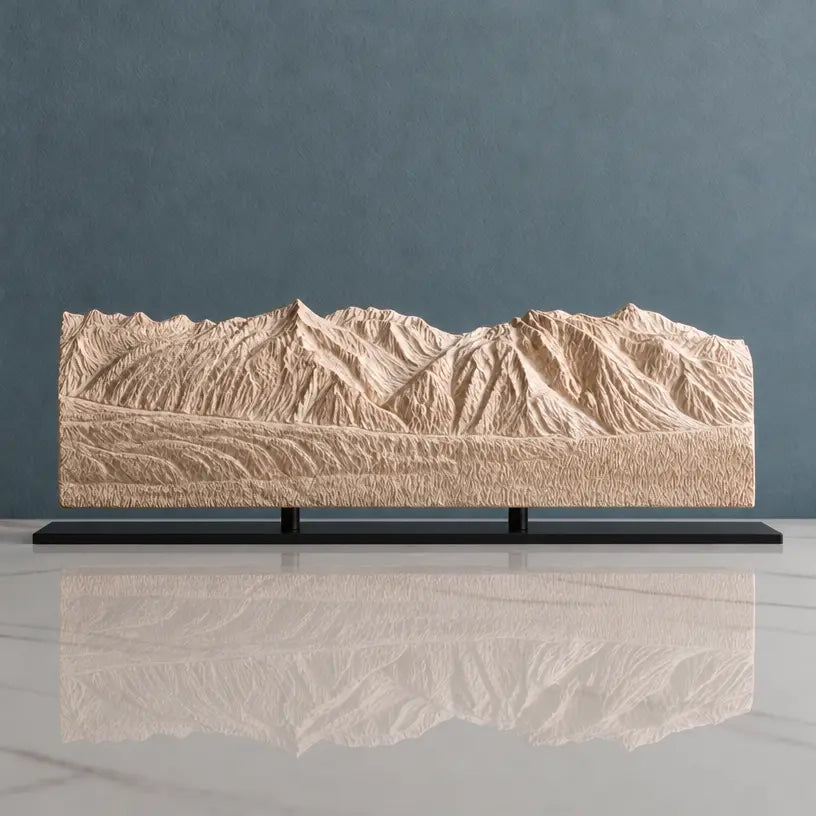 Chugach Mountains Sculpture - Winter Panorama Sculpted Peaks