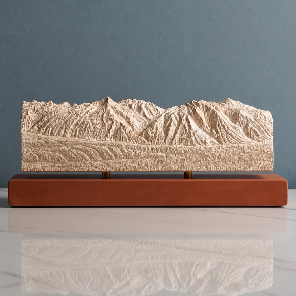 Chugach Mountains Sculpture - Winter Panorama Sculpted Peaks