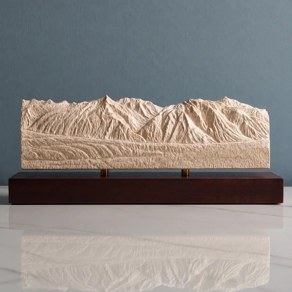 Chugach Mountains Sculpture - Winter Panorama Sculpted Peaks