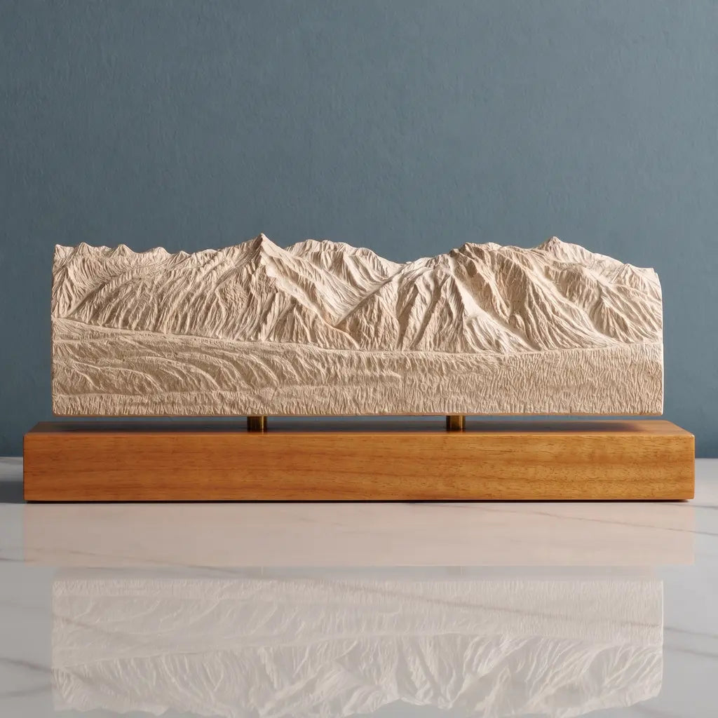 Chugach Mountains Sculpture - Winter Panorama Sculpted Peaks