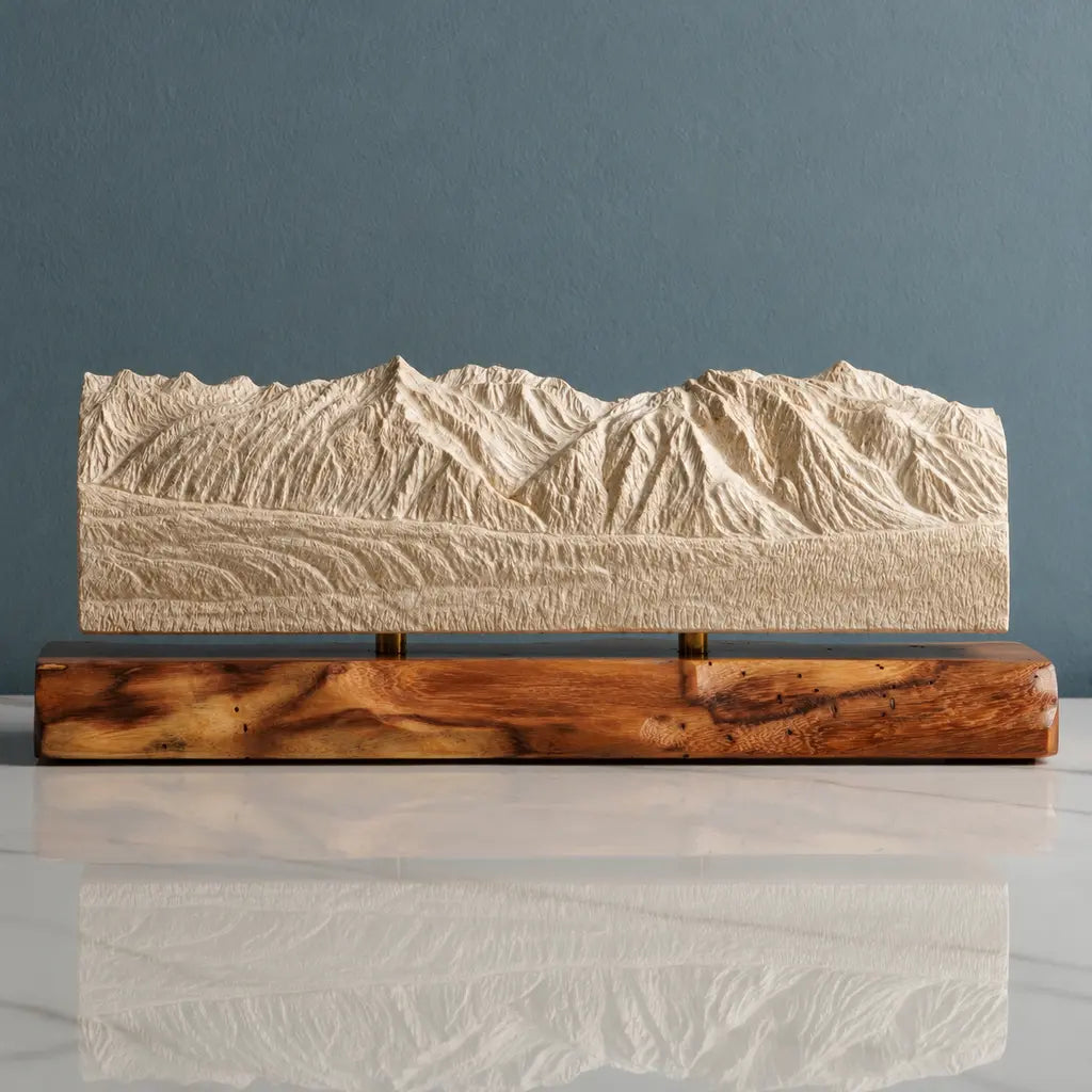 Chugach Mountains Sculpture - Winter Panorama Sculpted Peaks