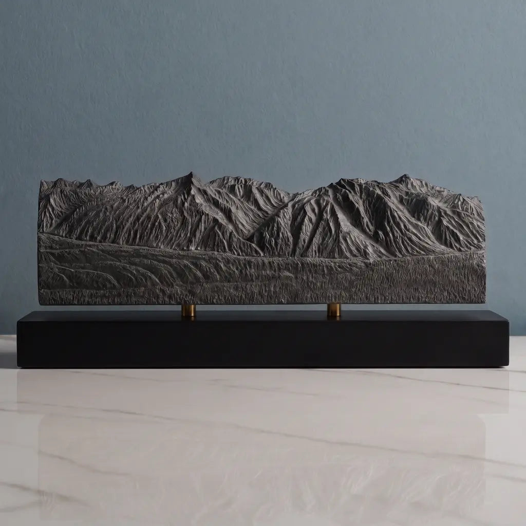 Chugach Mountains Sculpture - Winter Panorama Sculpted Peaks