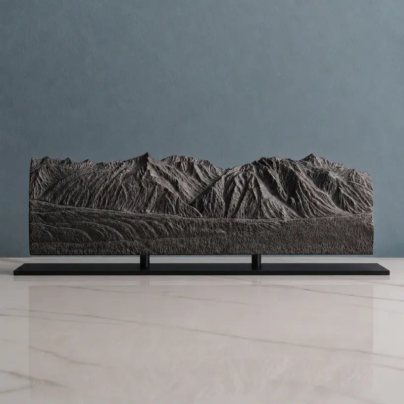 Chugach Mountains Sculpture - Winter Panorama Sculpted Peaks