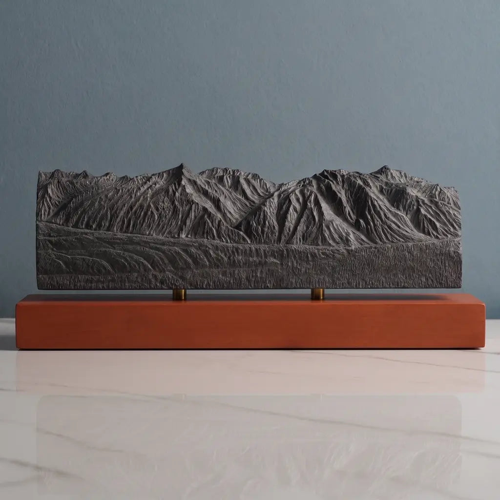 Chugach Mountains Sculpture - Winter Panorama Sculpted Peaks