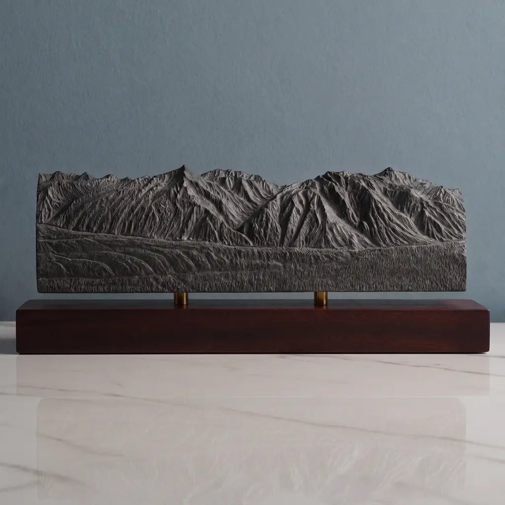 Chugach Mountains Sculpture - Winter Panorama Sculpted Peaks