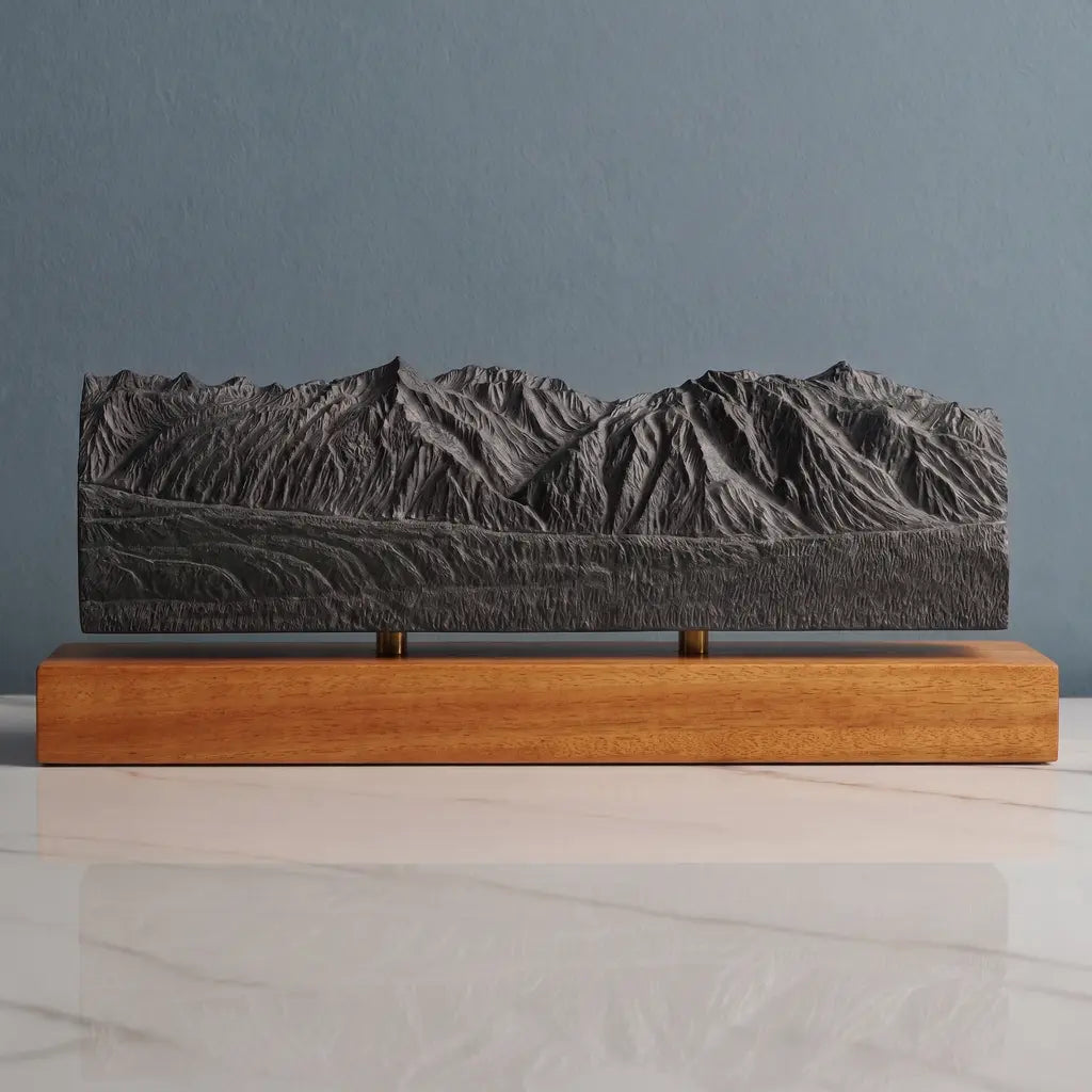Chugach Mountains Sculpture - Winter Panorama Sculpted Peaks