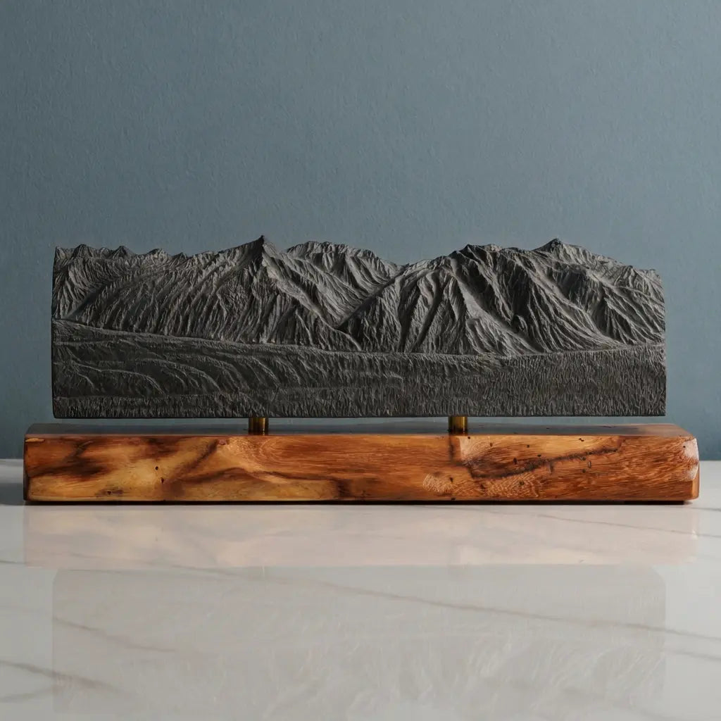 Chugach Mountains Sculpture - Winter Panorama Sculpted Peaks