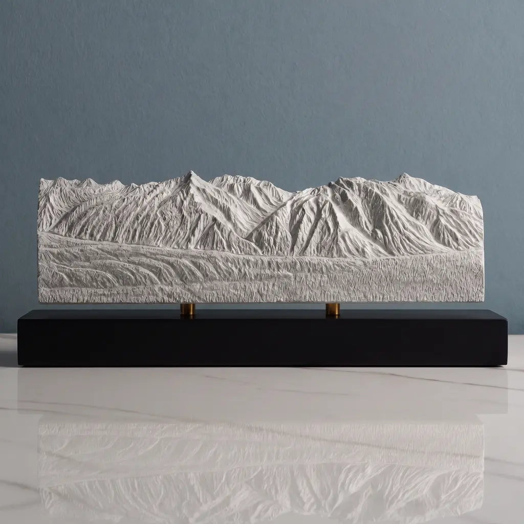 Chugach Mountains Sculpture - Winter Panorama Sculpted Peaks