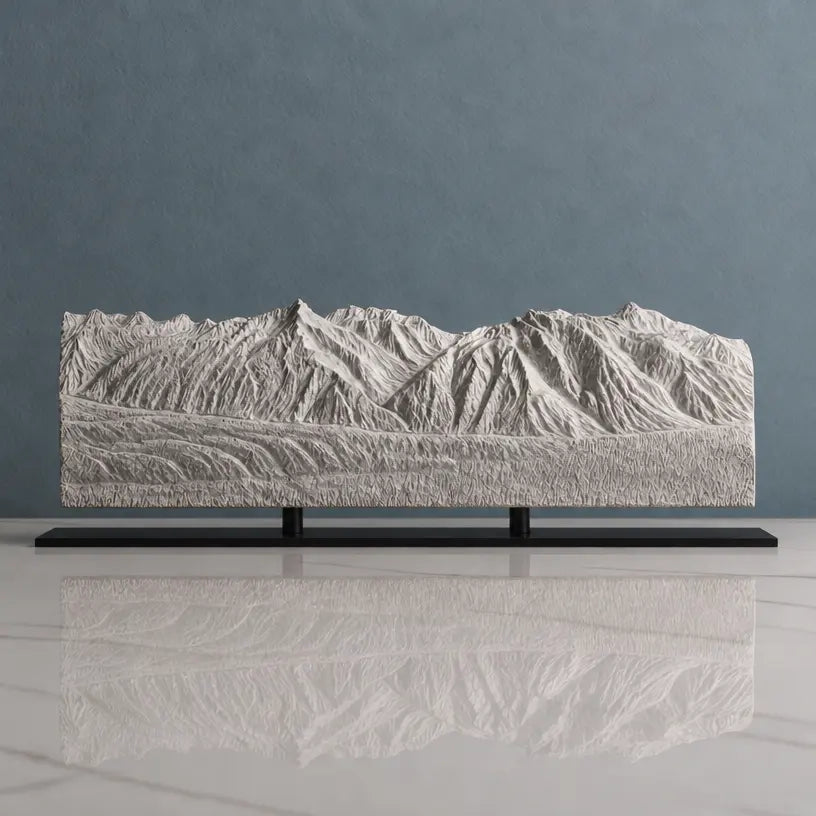 Chugach Mountains Sculpture - Winter Panorama Sculpted Peaks