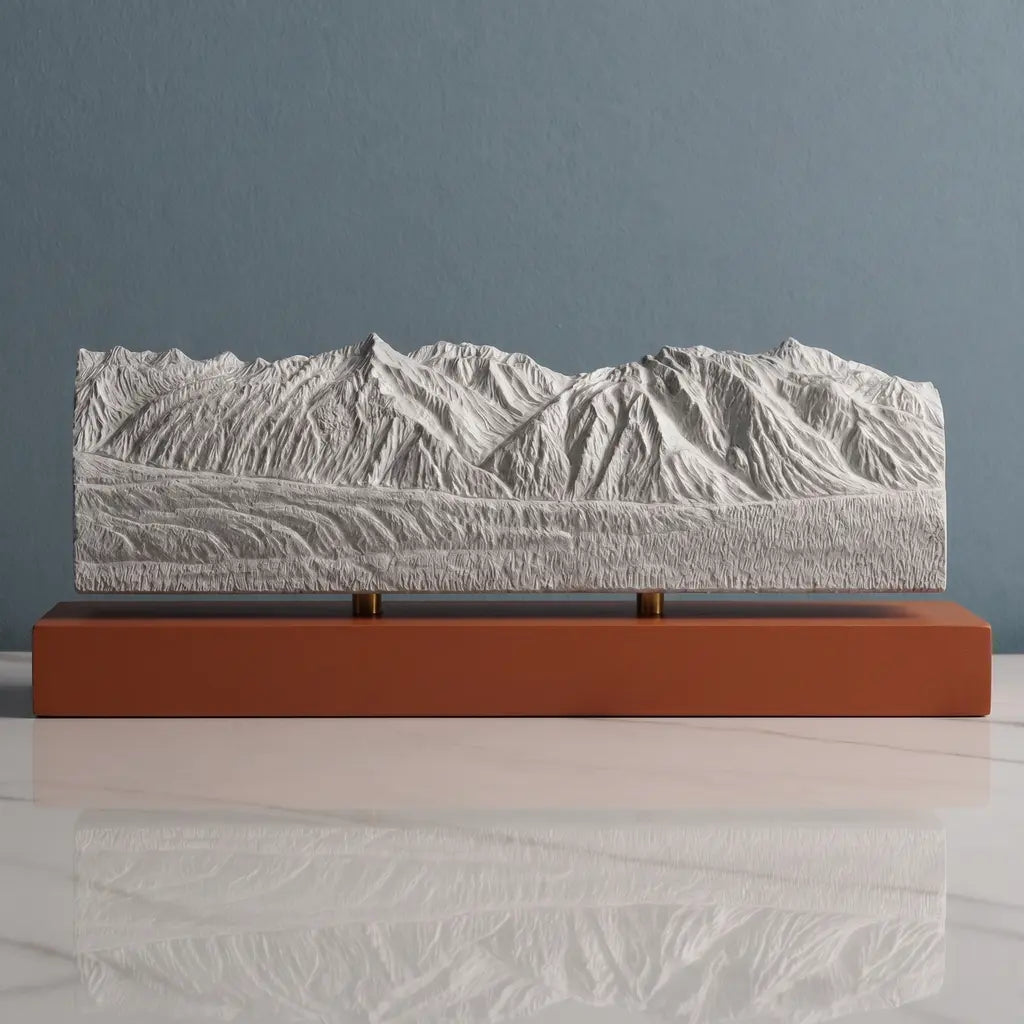 Chugach Mountains Sculpture - Winter Panorama Sculpted Peaks