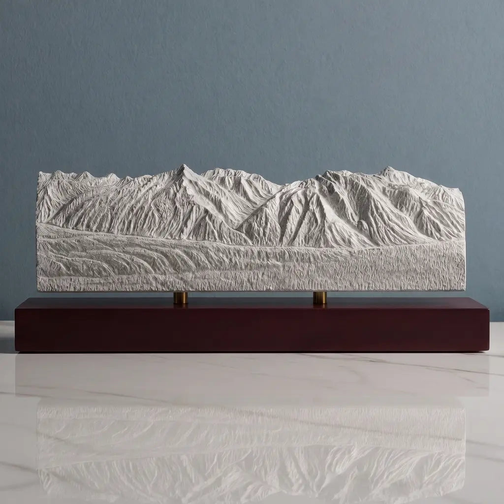 Chugach Mountains Sculpture - Winter Panorama Sculpted Peaks