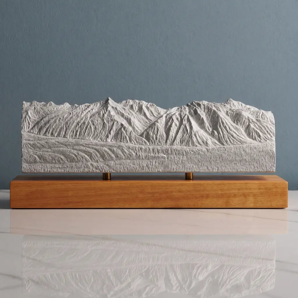 Chugach Mountains Sculpture - Winter Panorama Sculpted Peaks