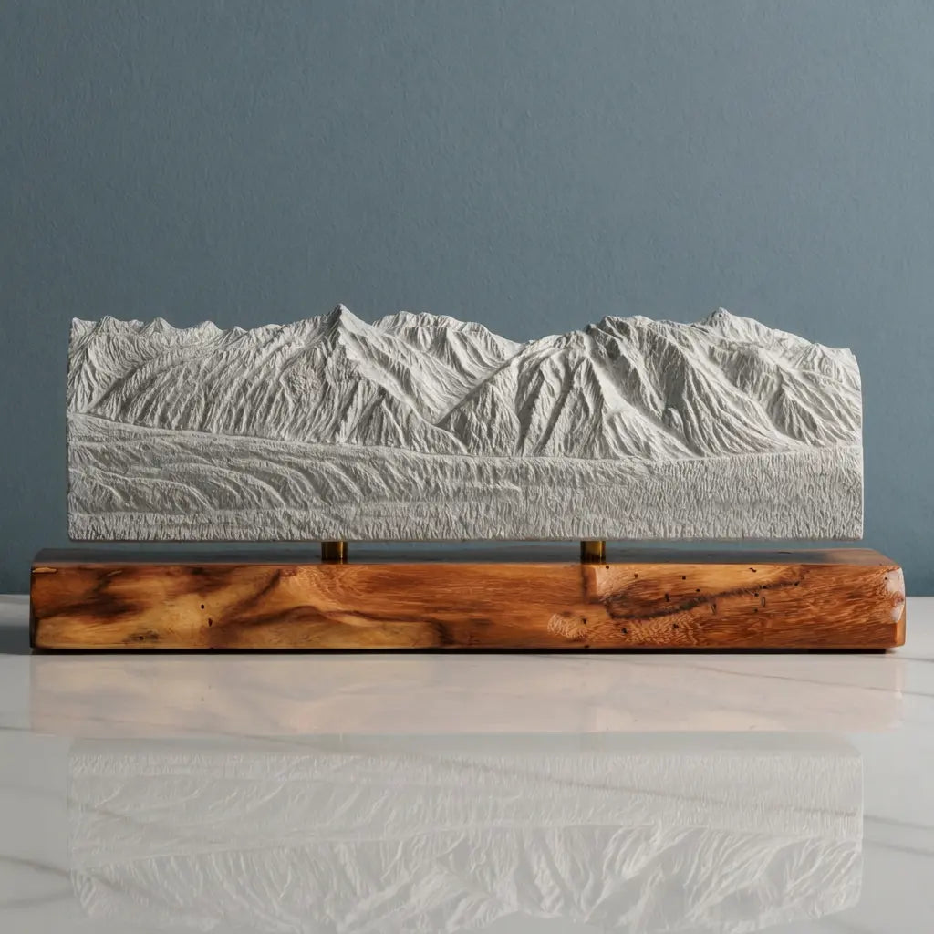 Chugach Mountains Sculpture - Winter Panorama Sculpted Peaks