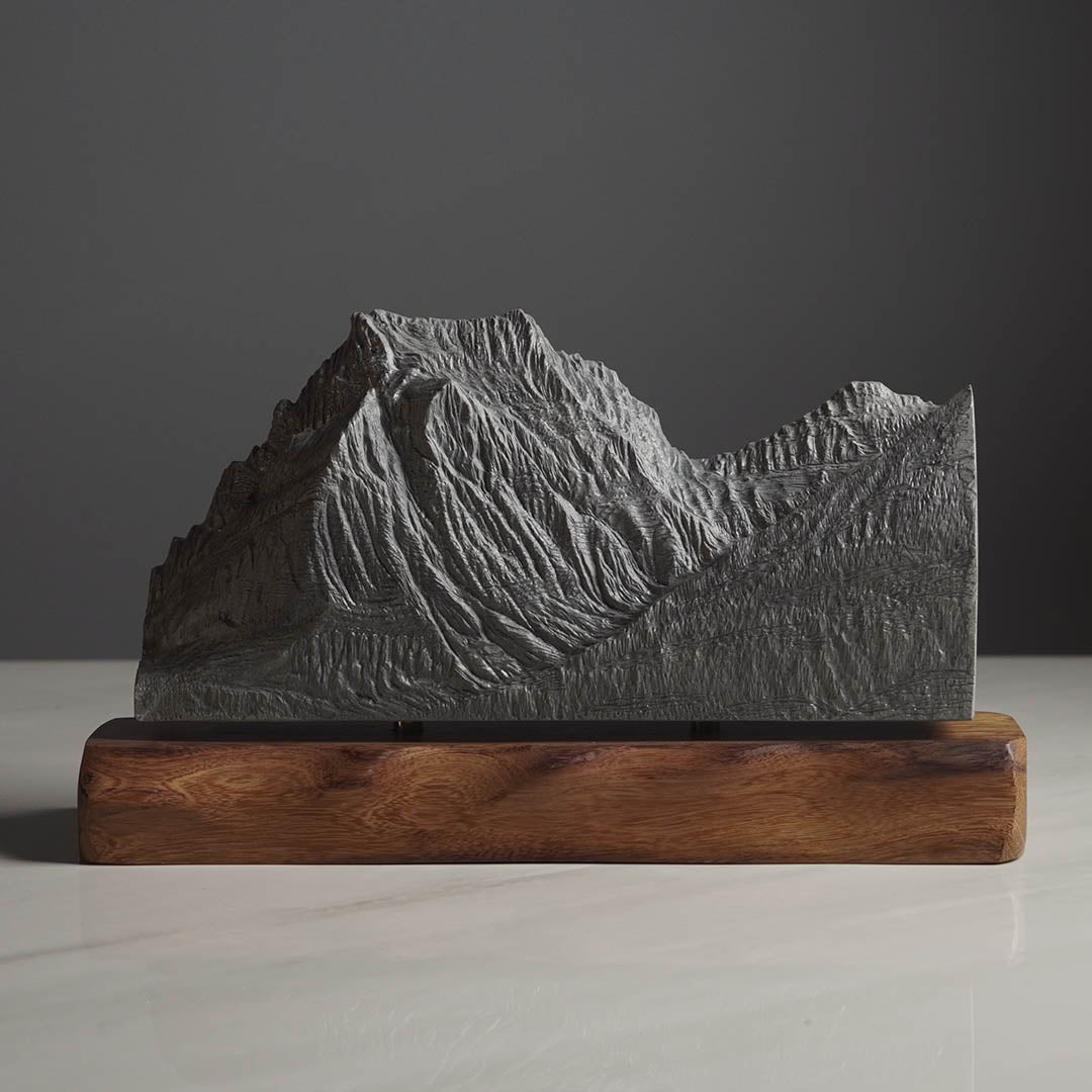 Going-to-the-Sun Mountain (View from Lake Mary, Glacier National Park, Montana) Sculpture Sculpted Peaks