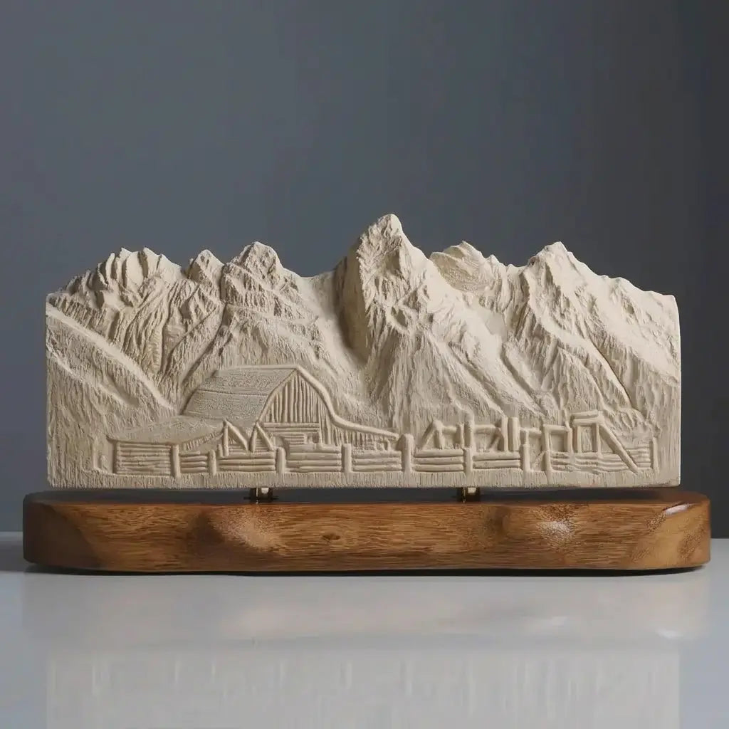 Grand Teton Sculpture (Moulton Barn View, Wyoming) Sculpted Peaks