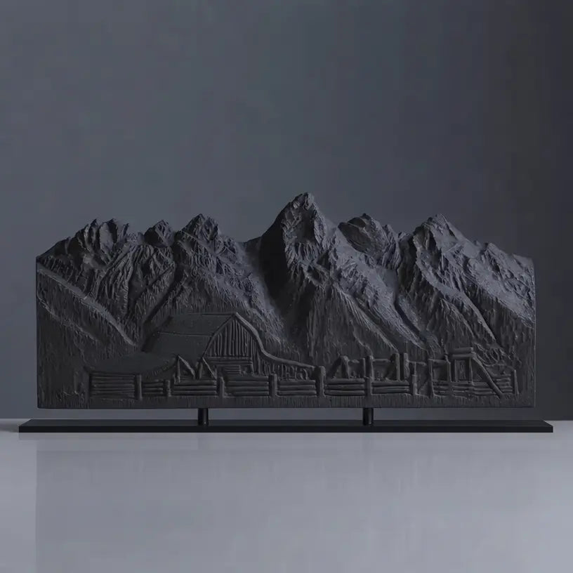 Grand Teton Sculpture (Moulton Barn View, Wyoming) Sculpted Peaks