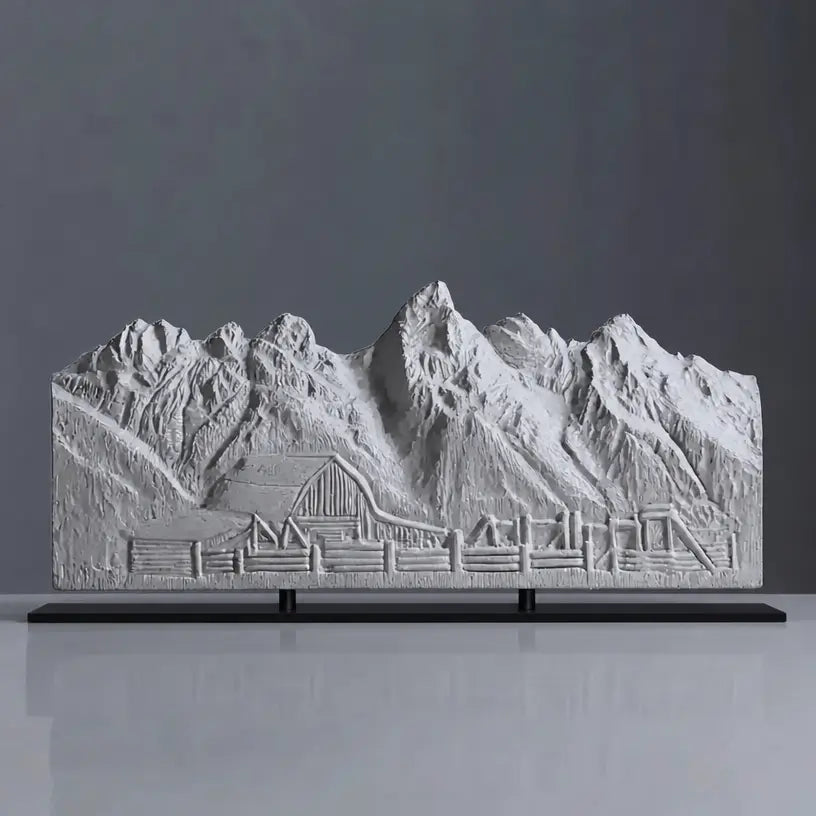 Grand Teton Sculpture (Moulton Barn View, Wyoming) Sculpted Peaks