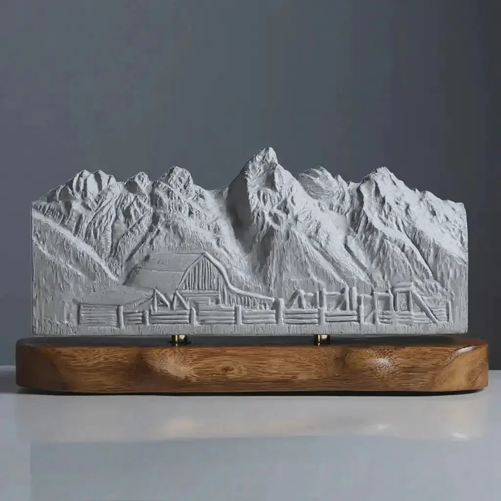 Grand Teton Sculpture (Moulton Barn View, Wyoming) Sculpted Peaks