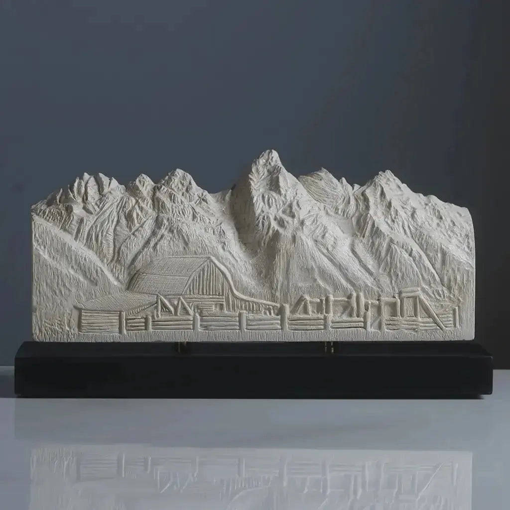 Grand Teton Sculpture (Moulton Barn View, Wyoming) Sculpted Peaks