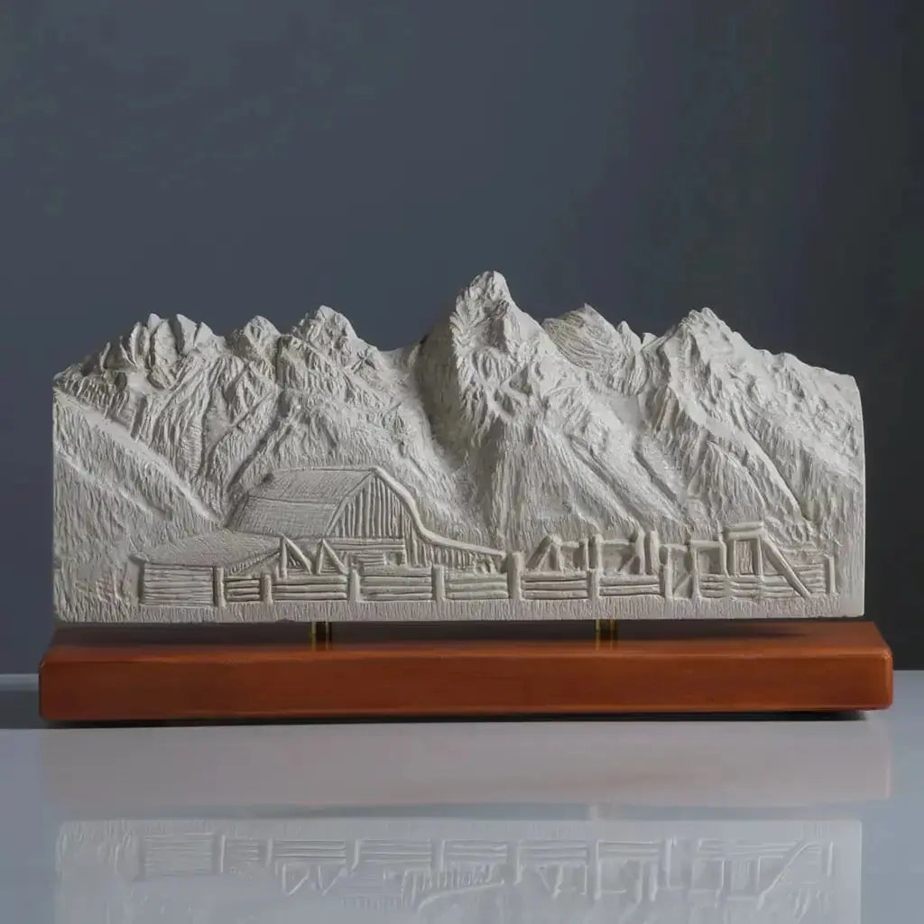 Grand Teton Sculpture (Moulton Barn View, Wyoming) Sculpted Peaks