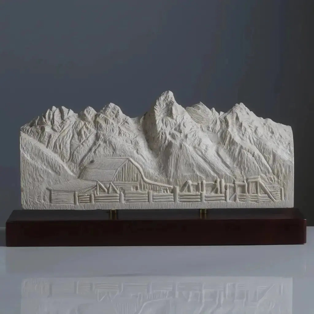 Grand Teton Sculpture (Moulton Barn View, Wyoming) Sculpted Peaks