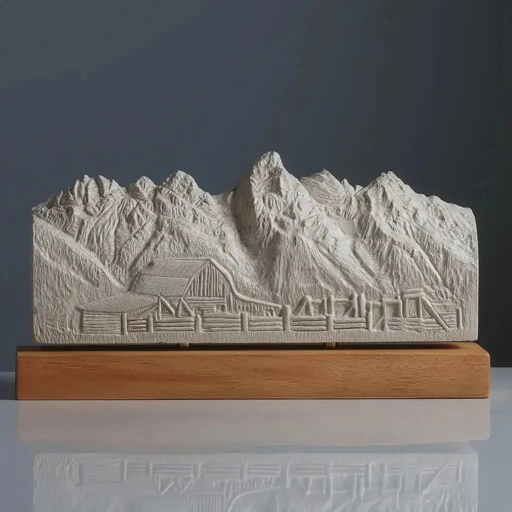 Grand Teton Sculpture (Moulton Barn View, Wyoming) Sculpted Peaks