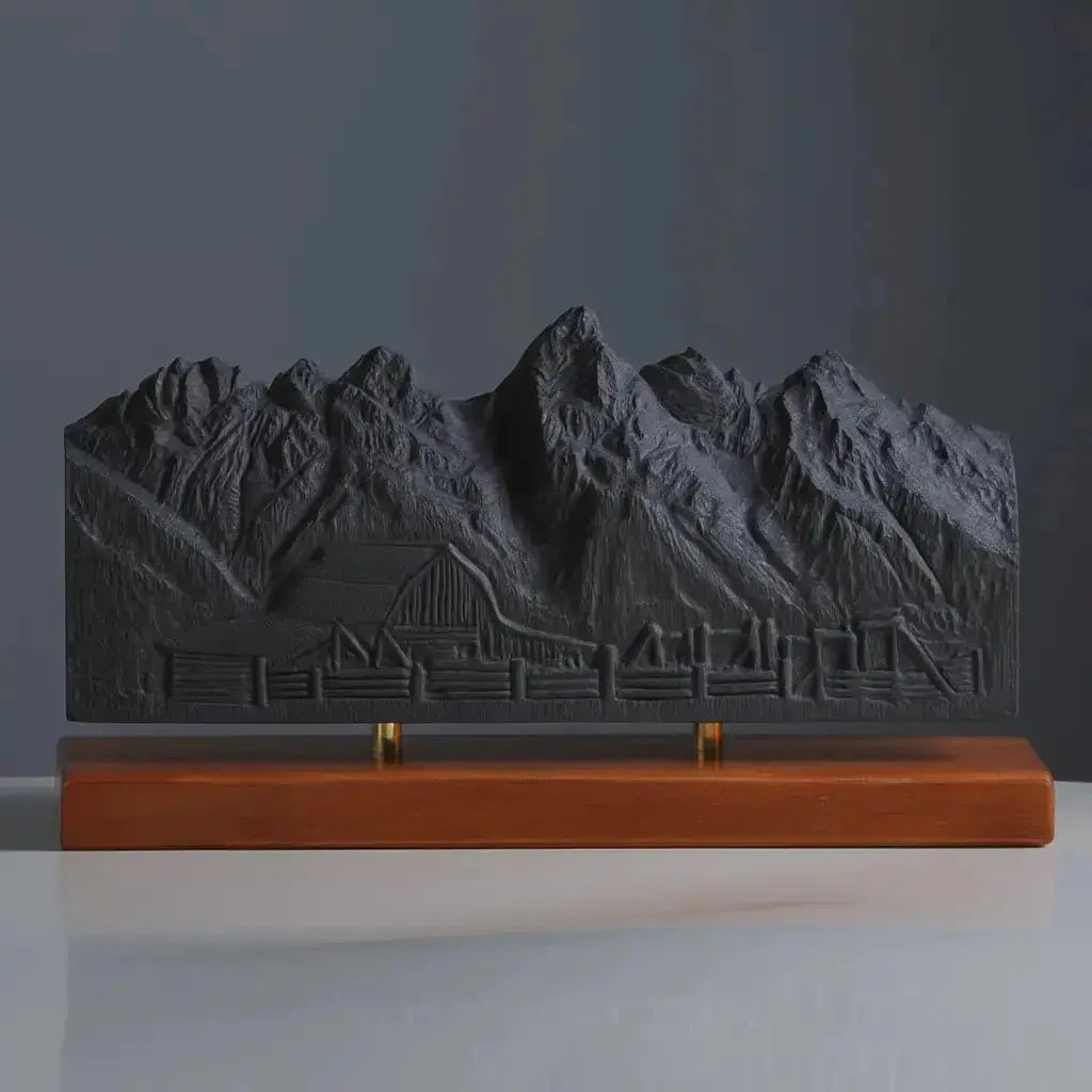 Grand Teton Sculpture (Moulton Barn View, Wyoming) Sculpted Peaks