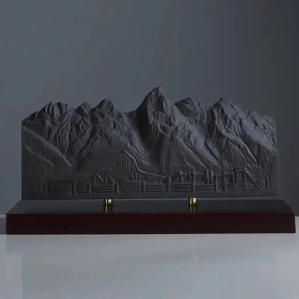 Grand Teton Sculpture (Moulton Barn View, Wyoming) Sculpted Peaks