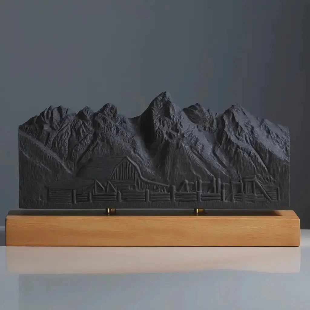 Grand Teton Sculpture (Moulton Barn View, Wyoming) Sculpted Peaks