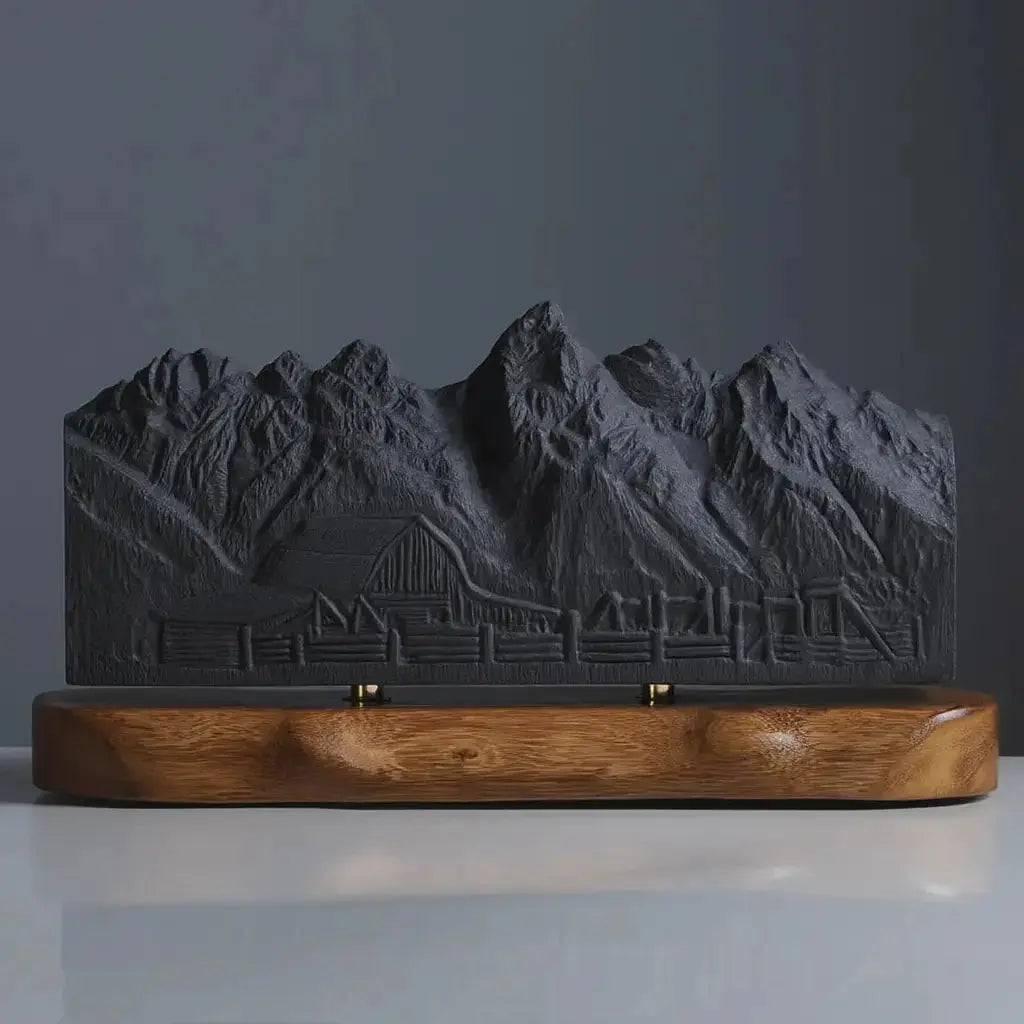 Grand Teton Sculpture (Moulton Barn View, Wyoming) Sculpted Peaks