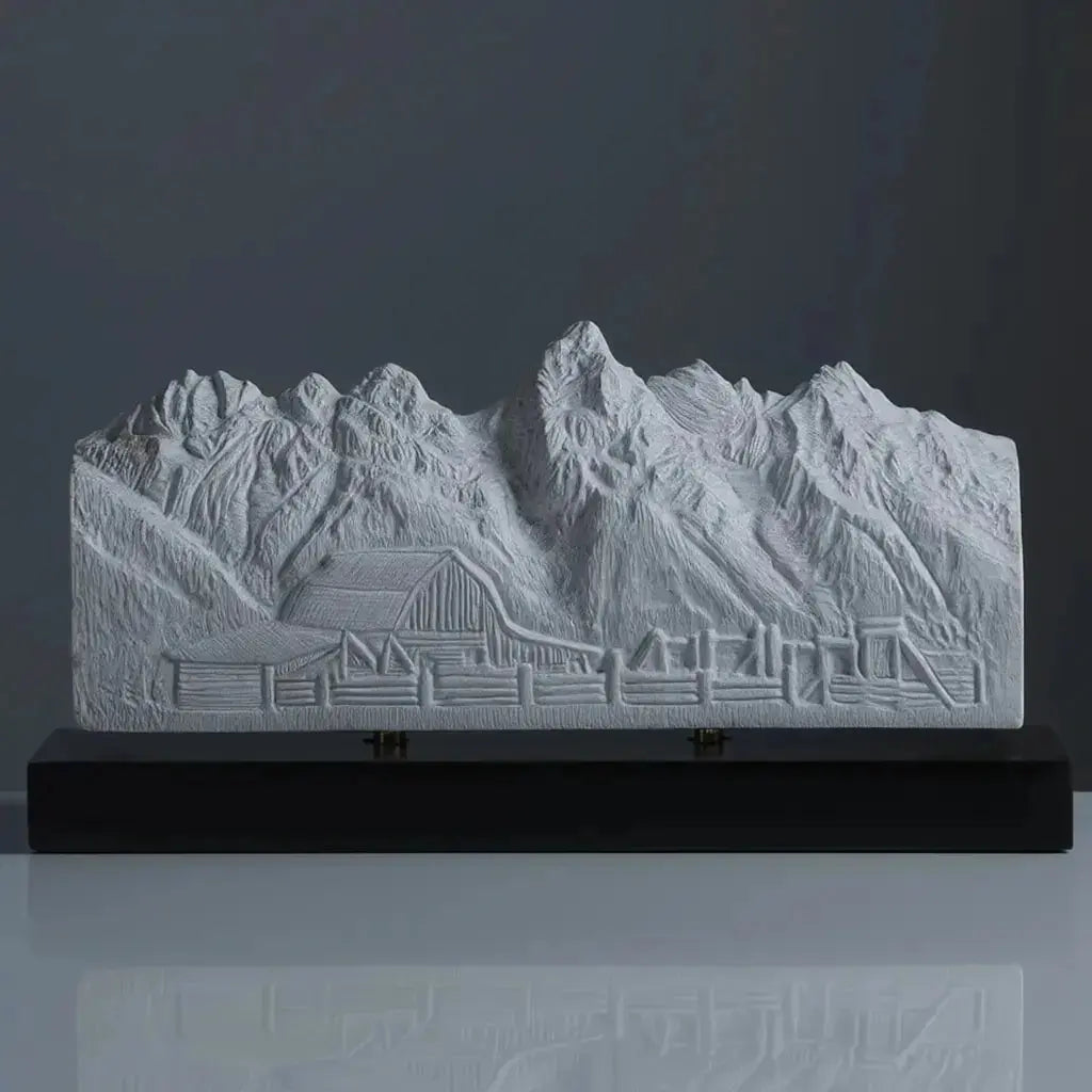Grand Teton Sculpture (Moulton Barn View, Wyoming) Sculpted Peaks