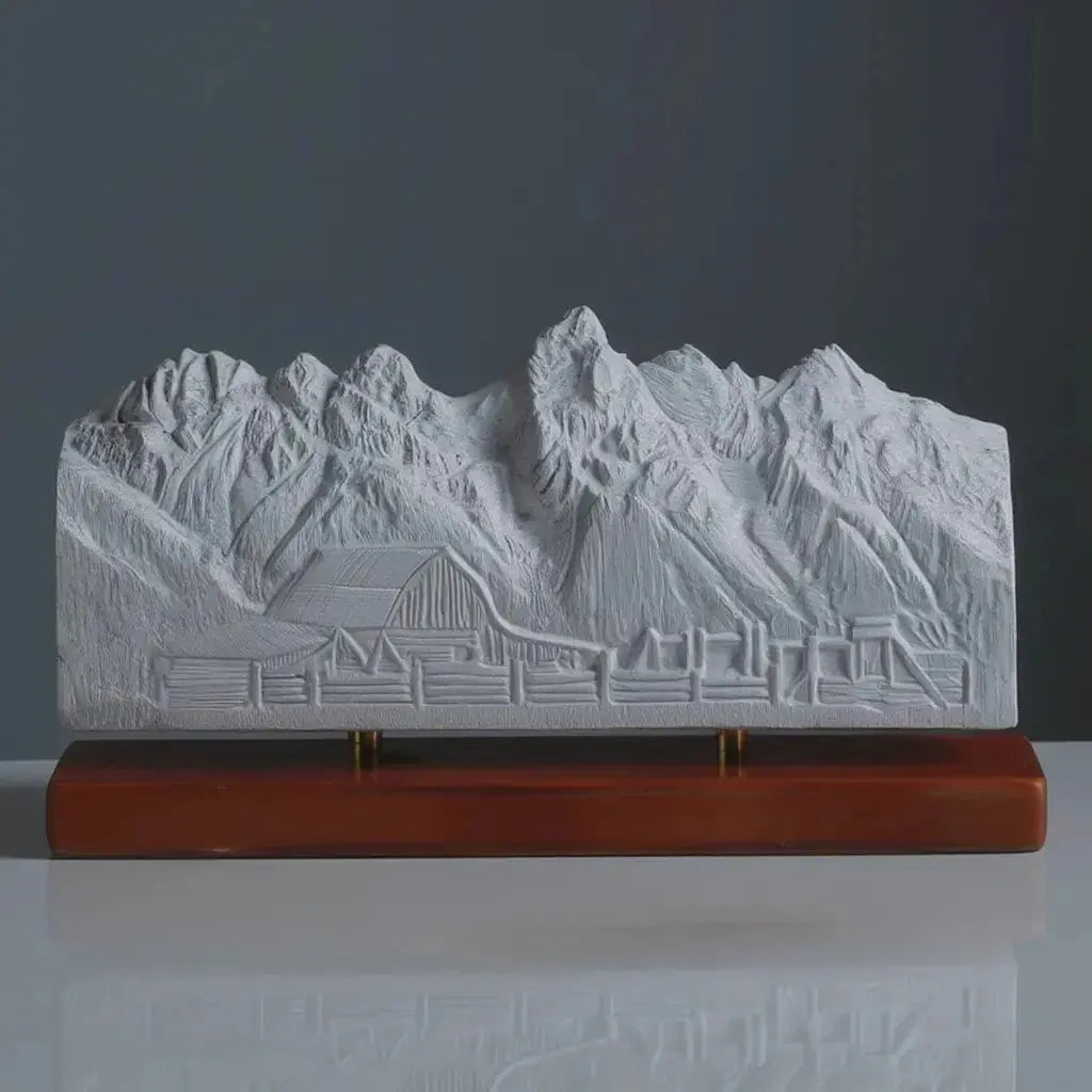 Grand Teton Sculpture (Moulton Barn View, Wyoming) Sculpted Peaks