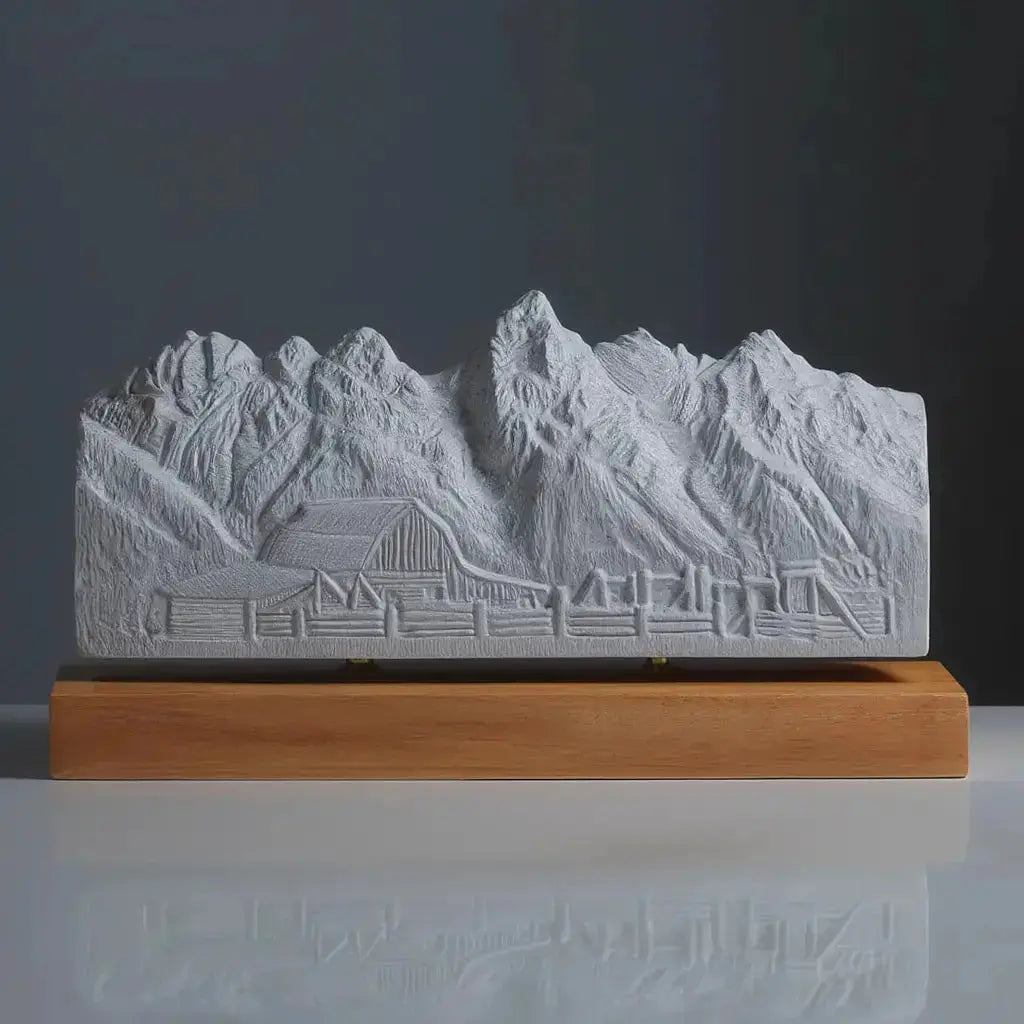 Grand Teton Sculpture (Moulton Barn View, Wyoming) Sculpted Peaks