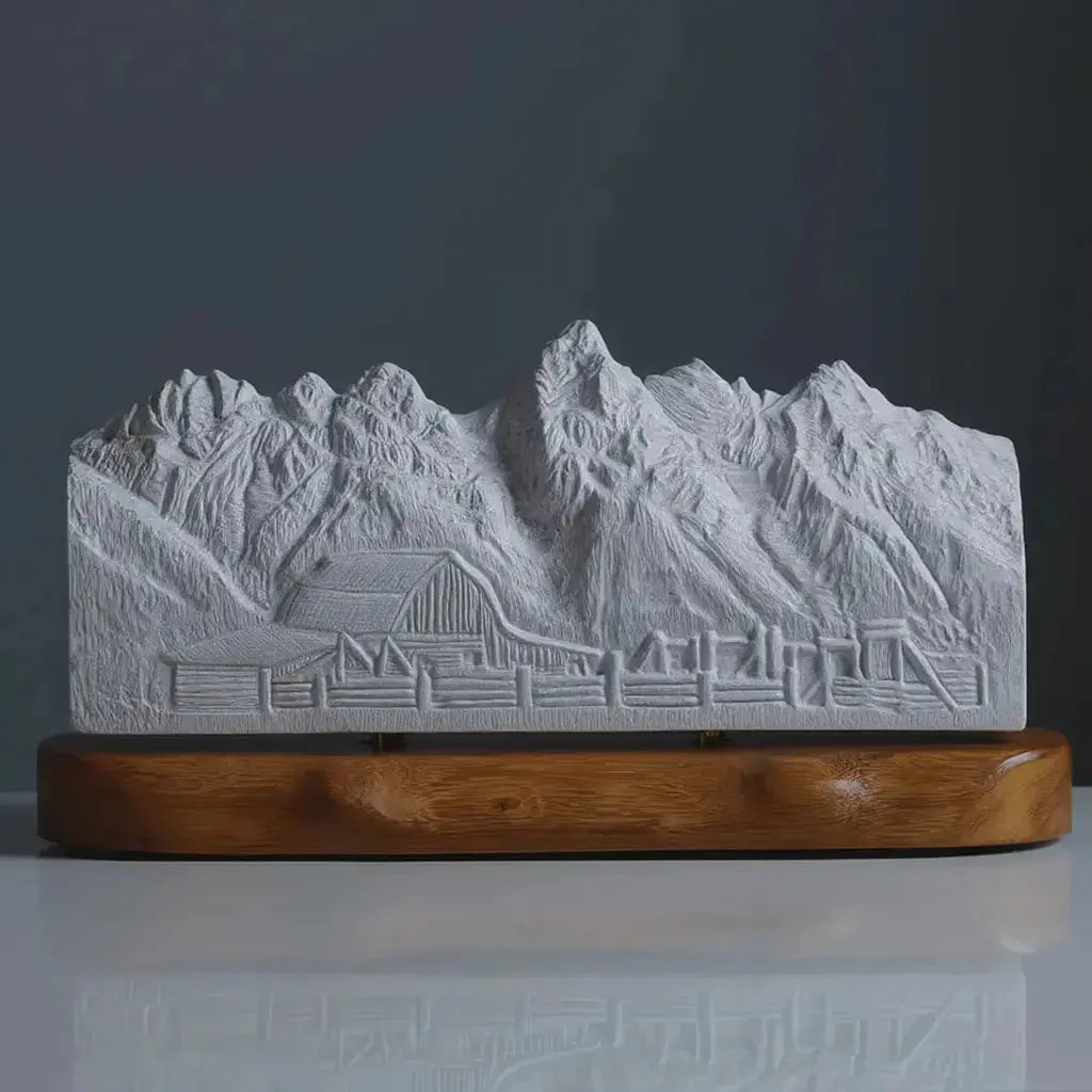 Grand Teton Sculpture (Moulton Barn View, Wyoming) Sculpted Peaks