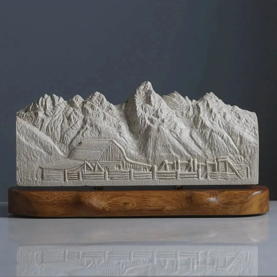 Grand Teton Sculpture (Moulton Barn View, Wyoming) Sculpted Peaks