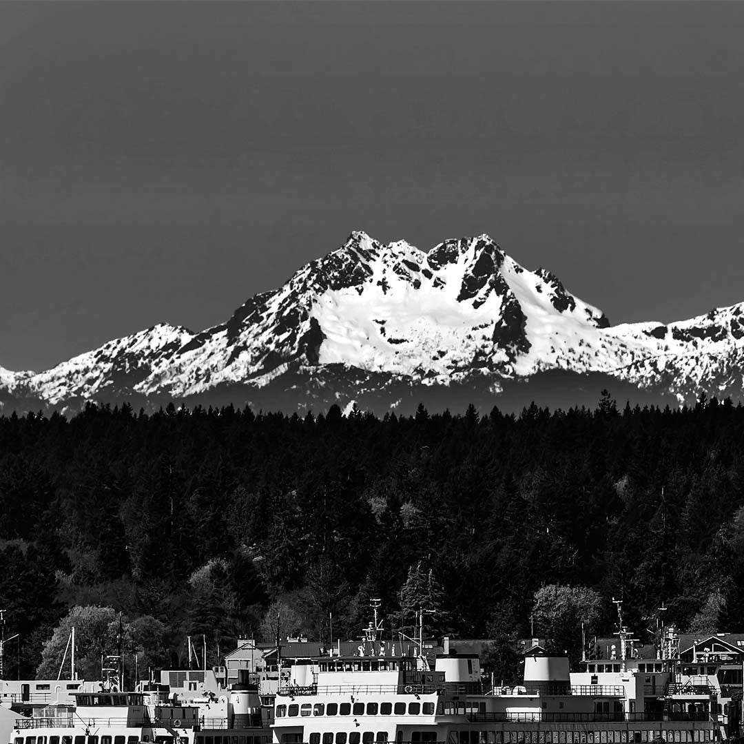 Mount Olympus (View from Near Bainbridge Island, Olympic Range, Washington) First Edition Sculpture Sculpted Peaks