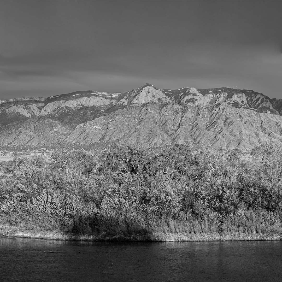 Sandia Mountains (View from Rio Grande Bosque, Sandia–Manzano Range, New Mexico) First Edition Sculpture Sculpted Peaks