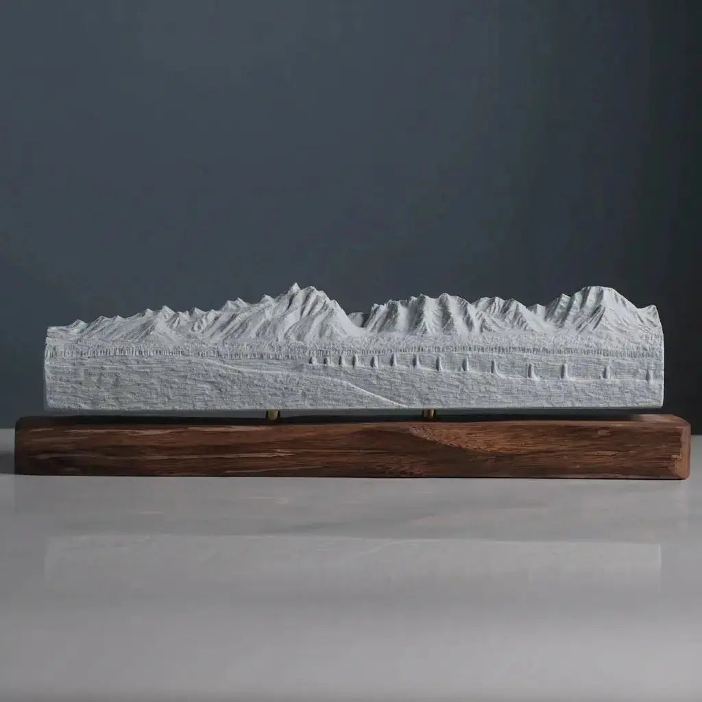 Grand Teton Sculpture (Panorama View, Wyoming) Sculpted Peaks
